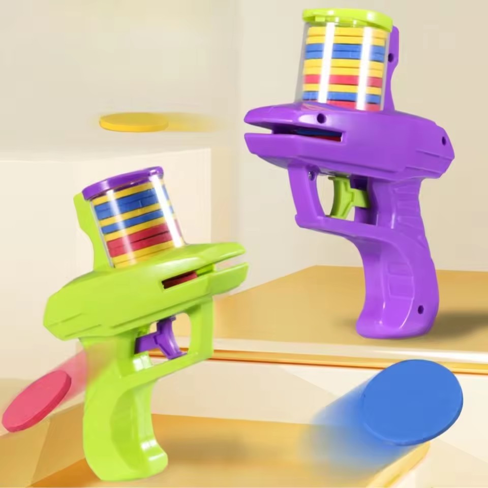 Party Games Console - Peluncur Cakram Busa, Permainan Tembak-tembakan Genggam,