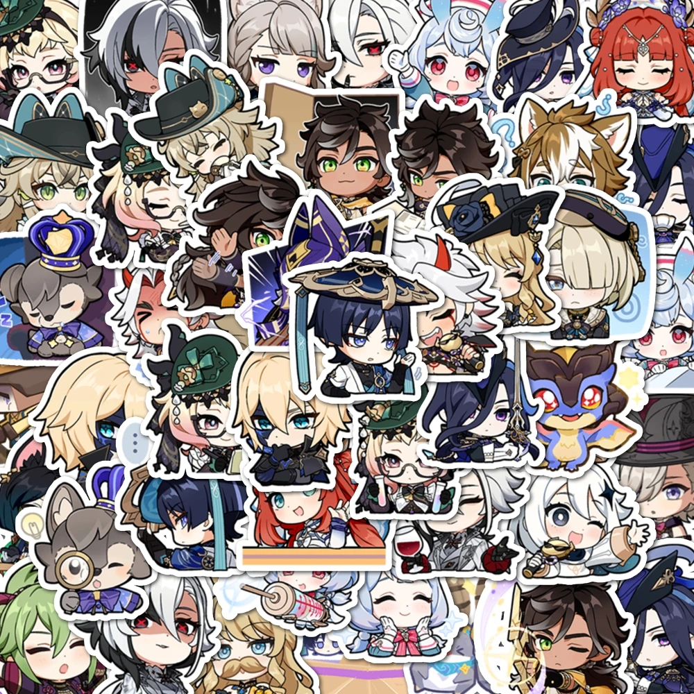 Party Games Console - 48 buah stiker benturan Genshin karakter