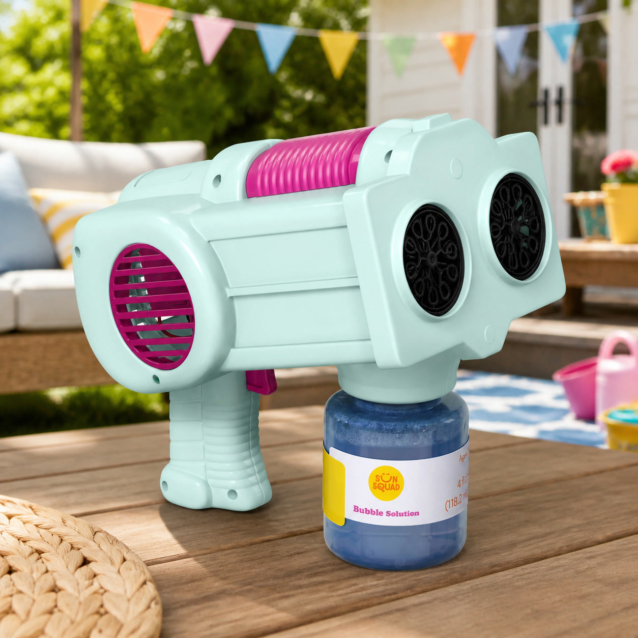 Party Games Easy Kids - Mainan Penyembur Gelembung Ganda Dengan Pegangan