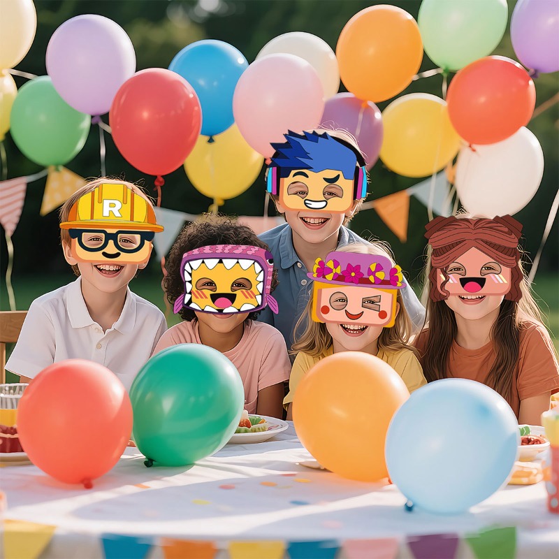 12PCS Topeng Kertas Seri Tema  - Party Games In Roblox ulasan dan harga