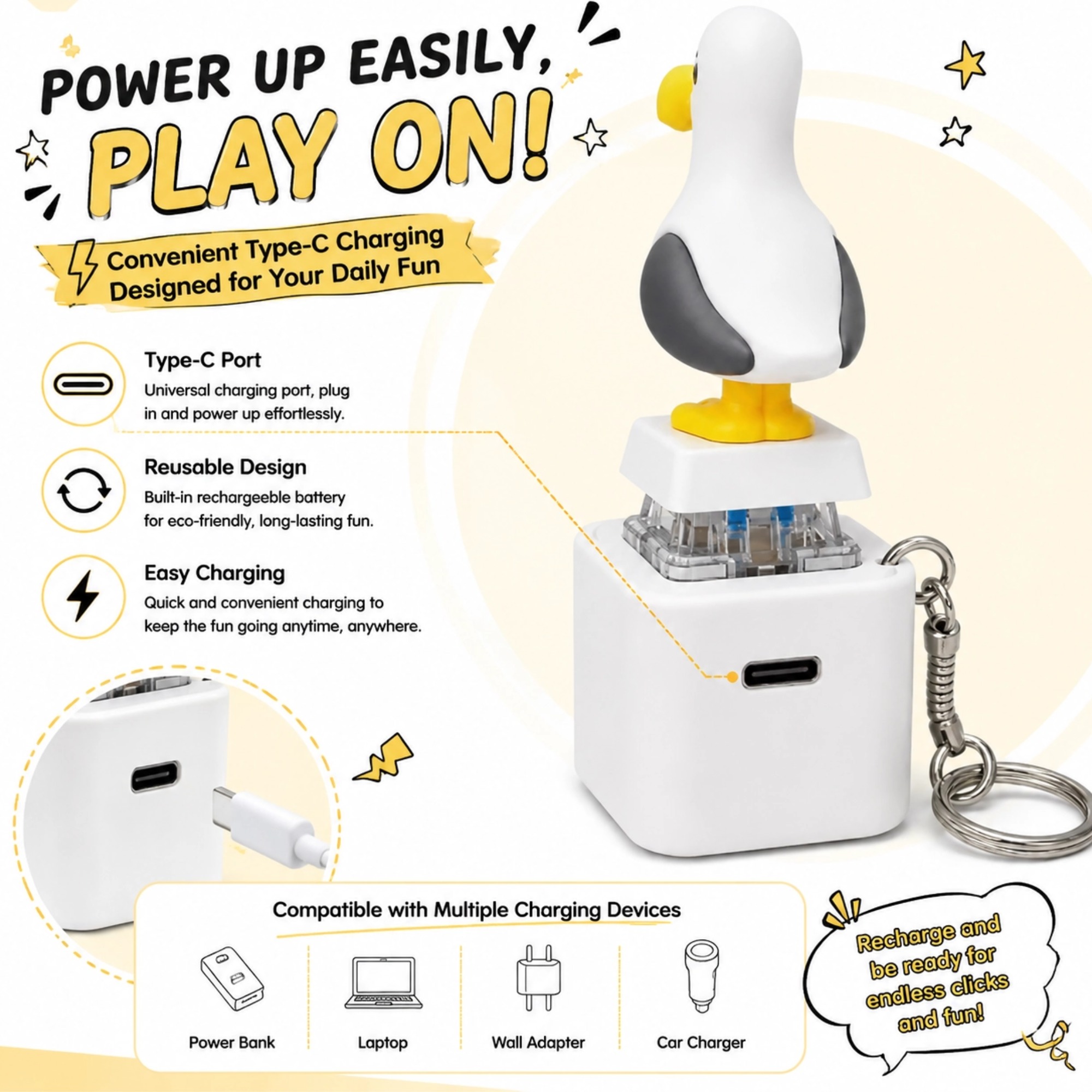 1pc Gantungan Kunci Tombol Sua - Party Games Switch ulasan dan harga
